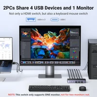 Prekidač UGREEN USB 3.0 KVM, za 1 monitor i 2 računala