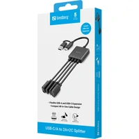Adapter SANDBERG USB-C/A na 2xUSB-A + 2xUSB-C