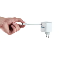 Punjač INTENSO 65W GaN, s ugrađenim USB-C kabelom, bijeli