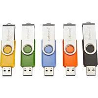 USB stick 16GB, INTENSO Basic Line, USB 2.0, set 5 komada, višebojni
