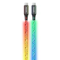 Kabel PHILIPS USB-C na USB-C Party, 1m, 3A, RGB