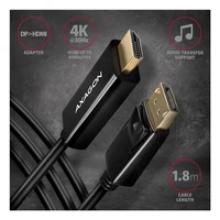 Kabel AXAGON RVD-HI14C2, DisplayPort na HDMI, 4K@30Hz, 1.8m