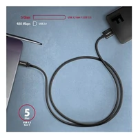 Kabel AXAGON BUMM3-CM10AB, USB-C na Micro-USB-B, USB 3.2 Gen1, 1m