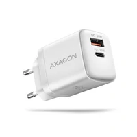 Zidni punjač AXAGON ACU-PQ30W, USB-A + USB-C, PD 3.0, PPS, QC 4+, 30W, bijeli