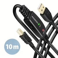 Aktivni USB produžni kabel AXAGON ADR-210B, USB 2.0 A M-F, 10m