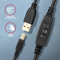 Aktivni USB produžni kabel AXAGON ADR-210B, USB 2.0 A M-F, 10m