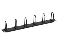 Vodilica kabela TRITON, horizontalna, 19", 1U, 6 velikih prstenova, crna