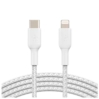 Kabel BELKIN Boost Charge, USB-C na Lightning, pleteni, 1m, bijeli (CAA004bt1MWH)