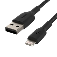 Kabel BELKIN Boost Charge, USB-A na Lightning, pleteni, 0,15m, crni (CAA002bt0MBK)