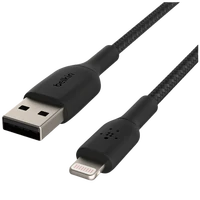 Kabel BELKIN Boost Charge, USB-A na Lightning, pleteni, 1m, crni (CAA002bt1MBK)