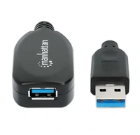 Produžni kabel MANHATTAN, USB 3.0, aktivni, 5m, crni
