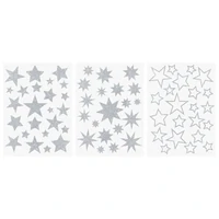 Naljepnice ukrasne za staklo A4 Zvijezde pk3 Heyda 20-35844 70 glitter srebrne blister