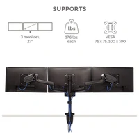Držač za monitor trostruki Platinum Fellowes 8042601 crni
