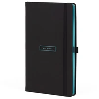 Notes 13x21 cm crte 96L s gumicom Castelli All Metal Tiffany crno/tirkizni
