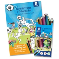 Boje drvene 12boja Noris colour+bojanka "Nogomet" Staedtler 185 SET10 blister