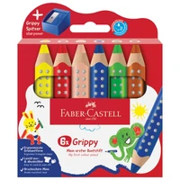 Boje drvene 6boja Jumbo XXL Grippy 3u1+šiljilo Faber Castell 110635 blister